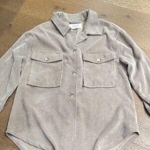 Ashley Utility Collection Corduroy Shirt Jacket | Taupe – Size M
